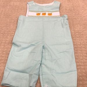 Classic Whimsy Pumpkin Smocked Longall 24M